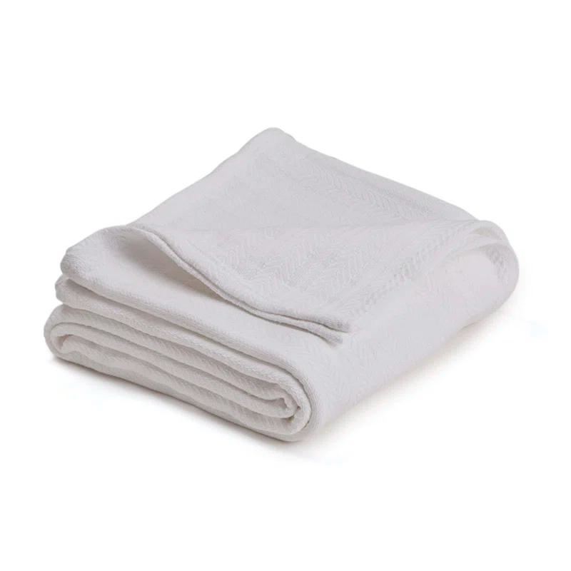 Vellux Vellux 100% Cotton Blanket - Soft, Breathable, Cozy & Lightweight Thermal Blanket  All-Season Blanket Perfect for Layering Bed, Couch & Sofa - Hotel Quality