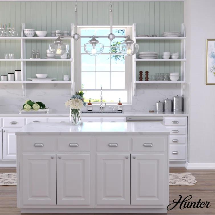 Saddle Creek 3 - Light Kitchen Island Linear Schoolhouse Chandelier