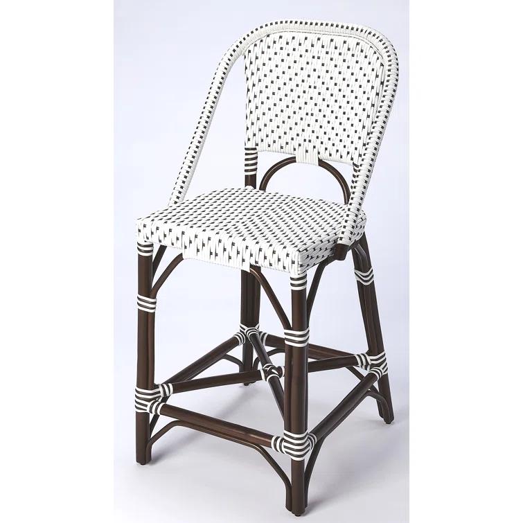Butler Specialty Solstice Rattan Counter Stool In White And Chocolate