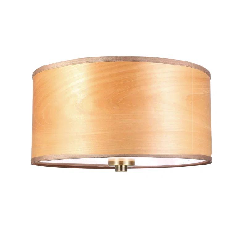 Woodbridge Lighting Drum - Vaneer Semi Flush Mount