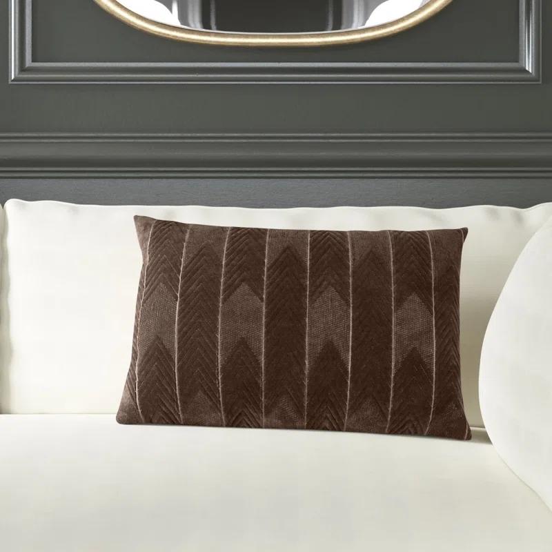 Floretta Embroidered Cotton Lumbar Throw Pillow