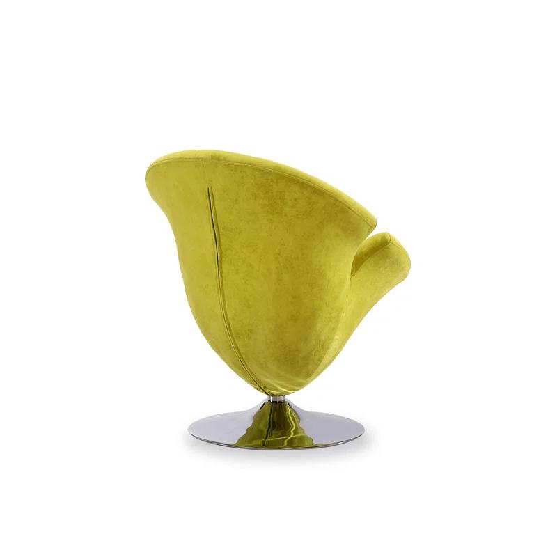 Everly Quinn Aanayah Velvet Swivel Barrel Chair