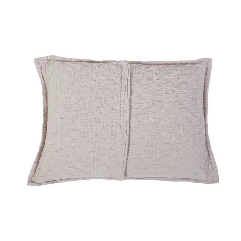 Blush Cotton Standard Sham with Textured Design
