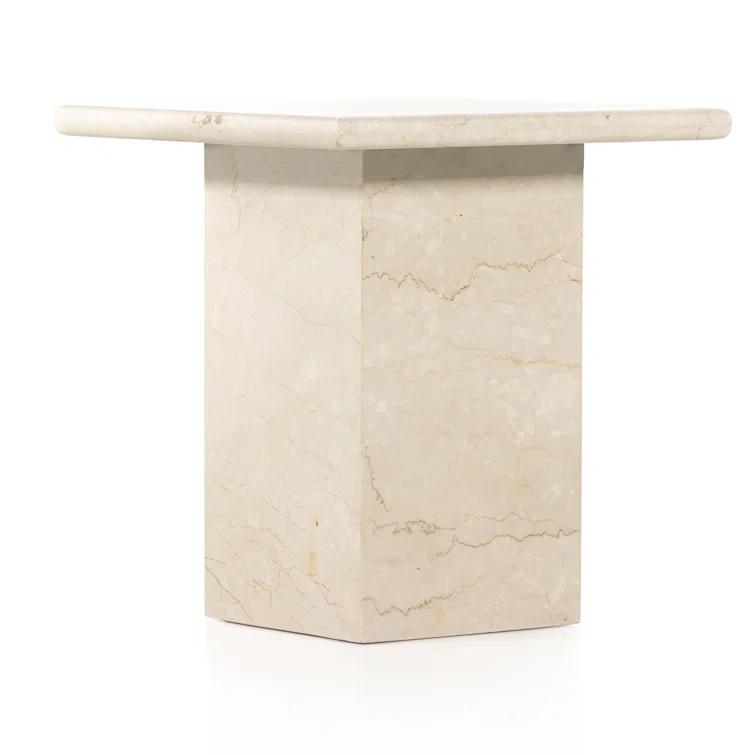 Leonel Side Table - Cream Marble