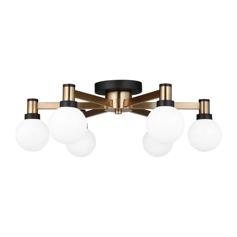 Andrea 6 Light Glass Semi Flush Mount