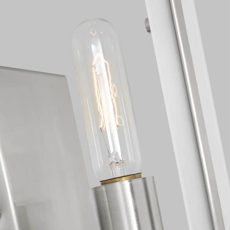Elegant Brushed Nickel Vanity Sconce with Satin Etched Glass