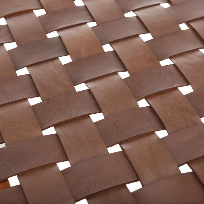Orin 47" Woven Leather Bench