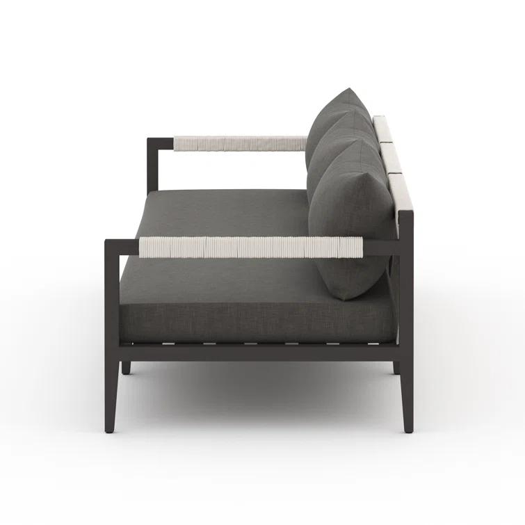 Sherwood Charcoal Gray Aluminum Outdoor Patio Sofa