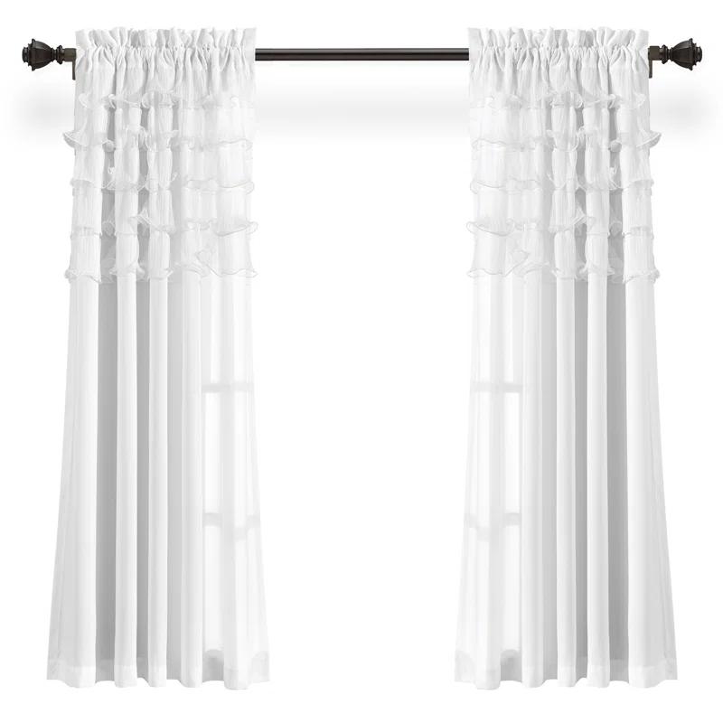 Lush Decor Avery Polyester Semi Sheer Curtain Pair (Set of 2)