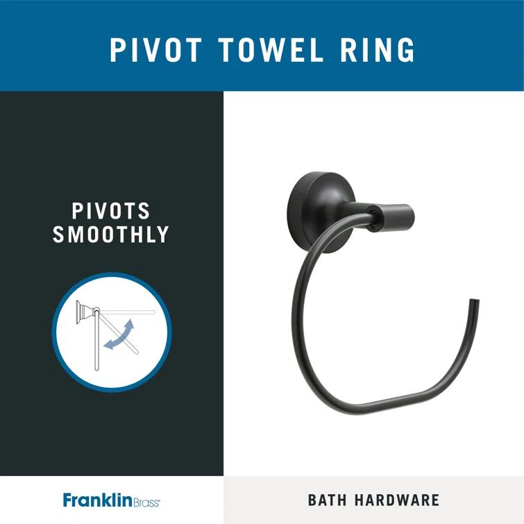 Voisin Round Open Towel Ring Bath Hardware Accessory in Matte Black