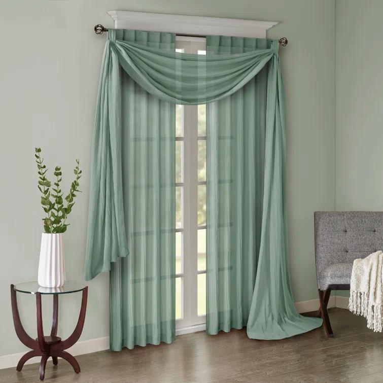 Harper Solid Crushed Curtain Panel Pair