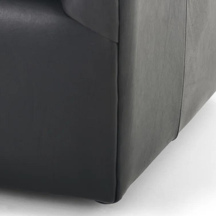 Paralimni Genuine Leather Swivel Armchair