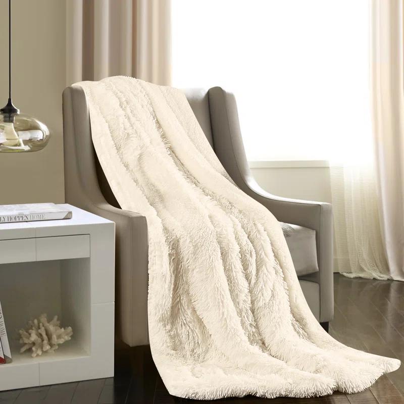 Chanasya Shaggy Shaggy Super Elegent Sherpa Long Fur Throw