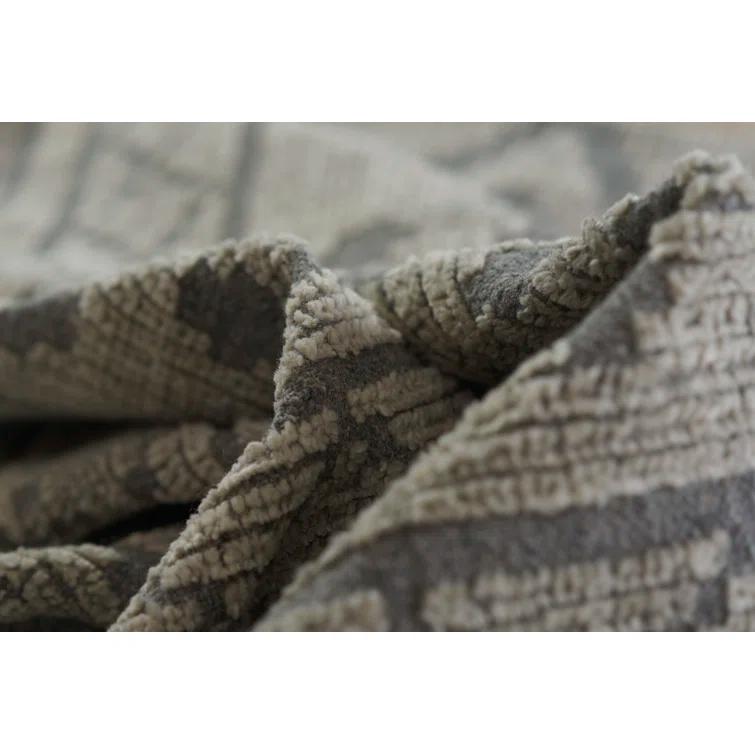 2'x3' Bristol Accent Rug Gray - Momeni: Handmade Geometric Wool & Cotton, Low Pile, Traditional Indoor Decor