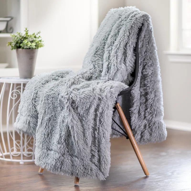 Chanasya Shaggy Shaggy Super Elegent Sherpa Long Fur Throw