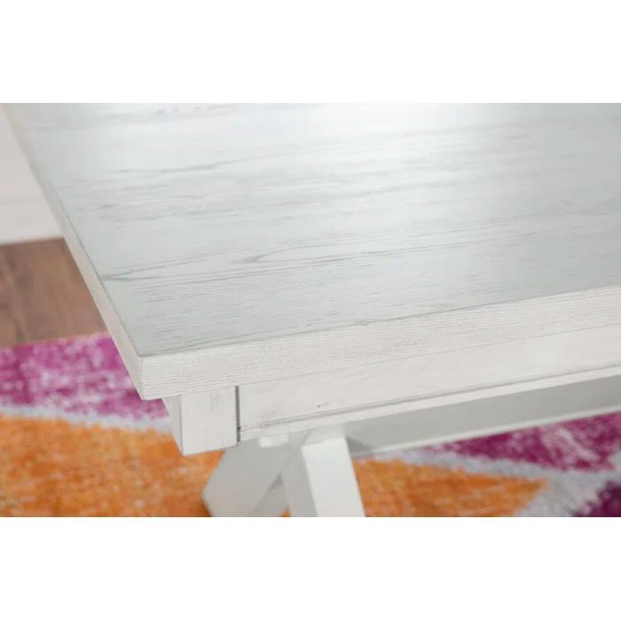 Kelly Clarkson Home Gigi 70" Solid Wood Farmhouse Trestle Base Dining Table