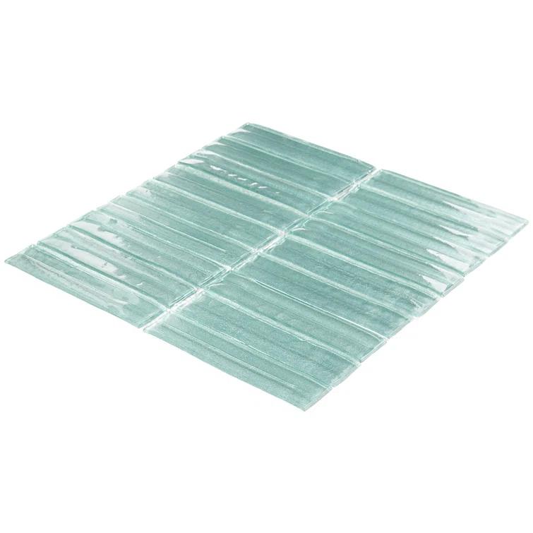 Tara Stacked 11.61" x 11.73" Molten Glass Mosaic Wall Tile (0.95 Sq. Ft. / Sheet)
