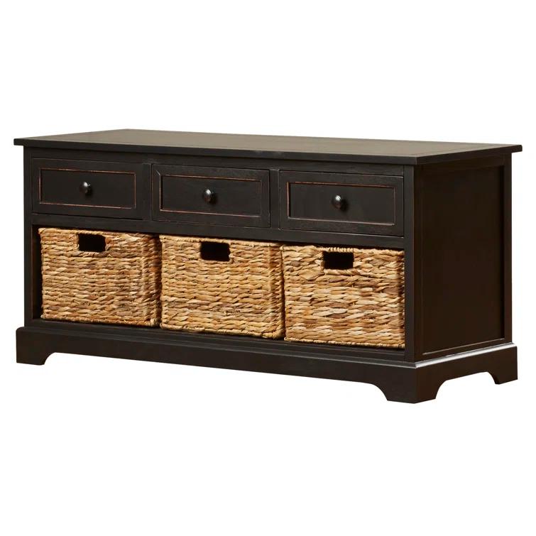 Adayla Solid Wood Drawers Storage Bench