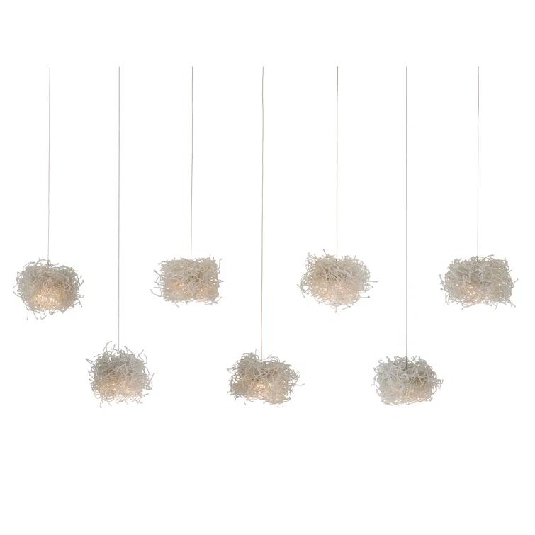 Elysian Silver Glass Bead 7-Light LED Island Pendant