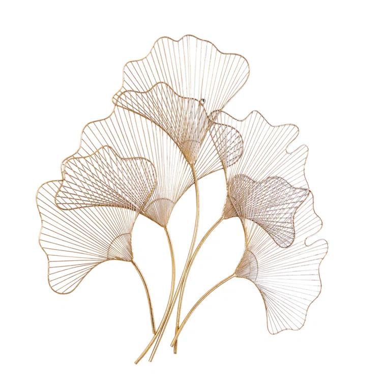 Floral Gold Metal Leaf Wall Décor, 36" X 33"