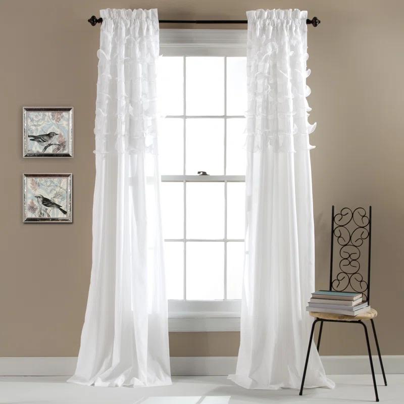 Lush Decor Avery Polyester Semi Sheer Curtain Pair (Set of 2)