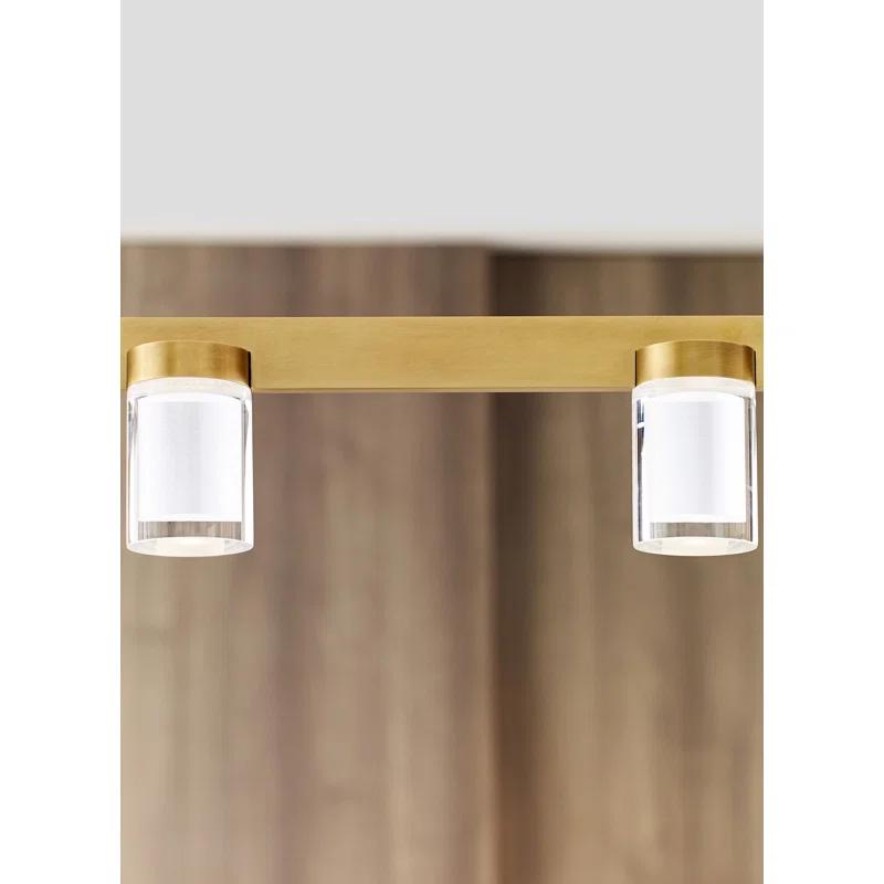 Natural Brass Crystal LED 6-Light Island Pendant