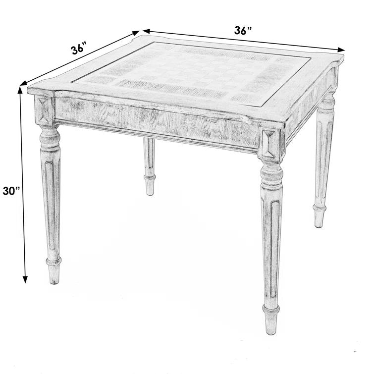 Black Square Wood Multi-Game Card Table