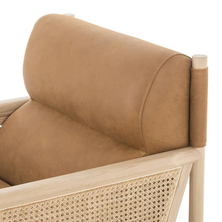 Kennison Cognac Handcrafted Leather Accent Chair