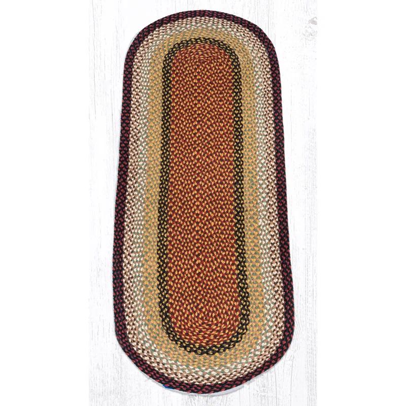 Millwood Pines Tarsha Burgundy/Mustard Braided Area Rug