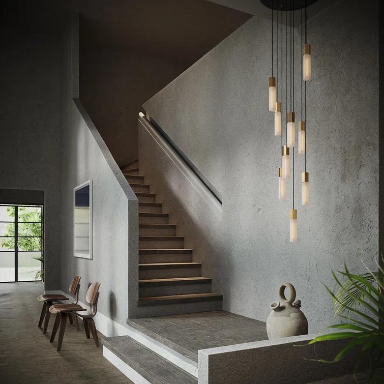 Tala Basalt 9-Light Pendant Light - Brass