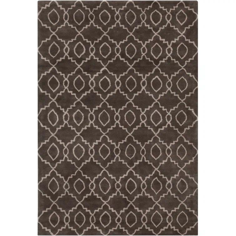 Stella Patterned Contemporary Wool Charcoal/Cream Area Rug