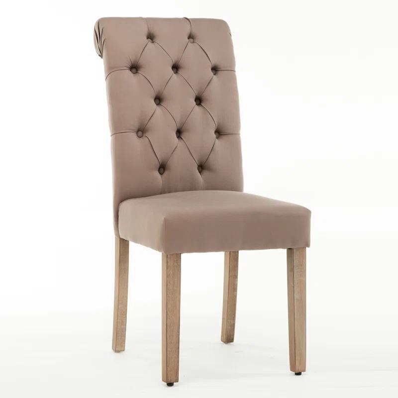 Ophelia & Co. Monarda Roll Top Tufted Upholstered Side Chair (Set of 2)