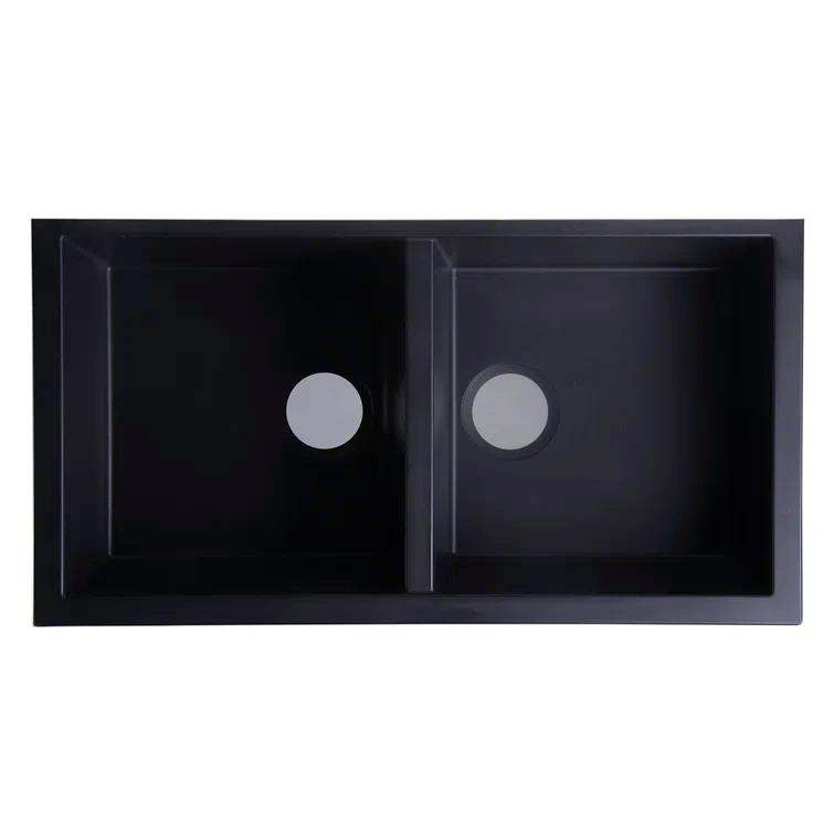 34'' L Double Bowl Granite Kitchen Sink