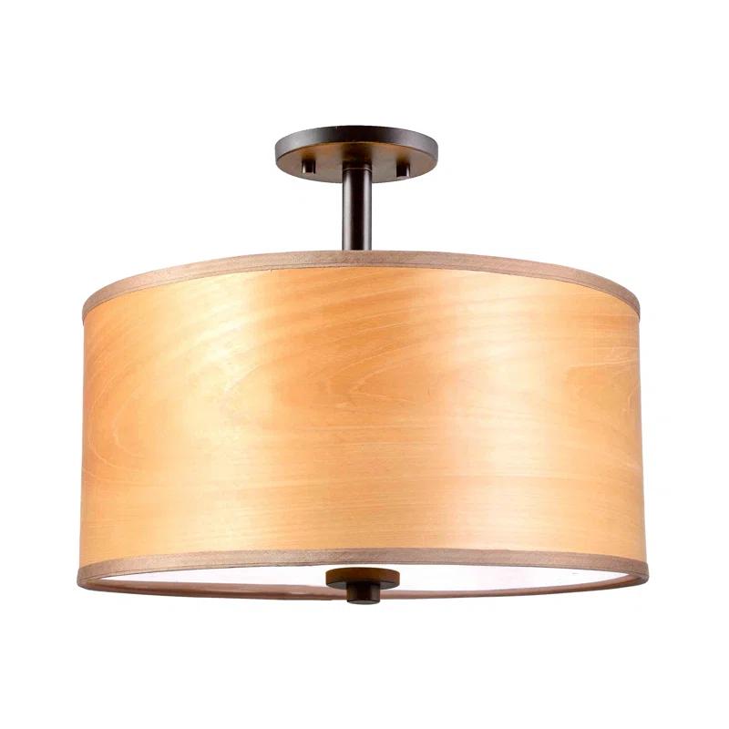 Woodbridge Lighting Drum - Vaneer Semi Flush Mount