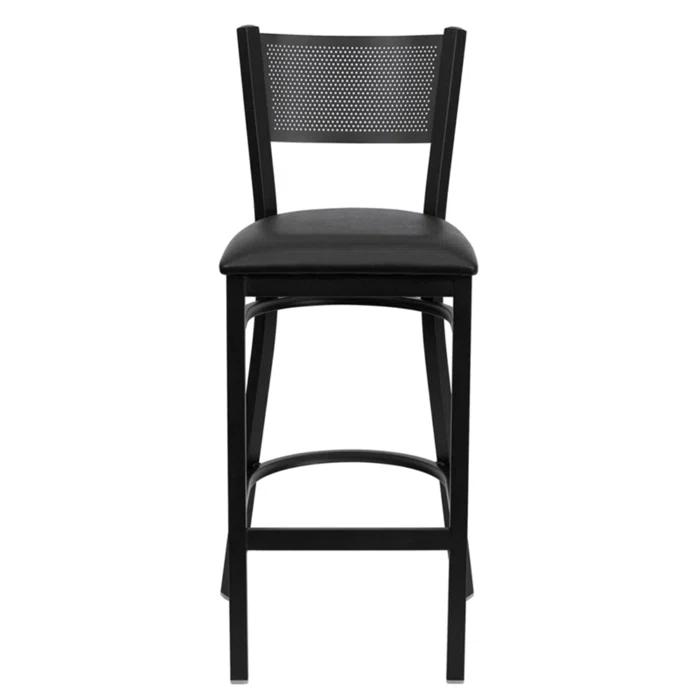 Flash Furniture Miranda Commercial Grade Grid Back Metal Restaurant Barstool with Vinyl Seat
