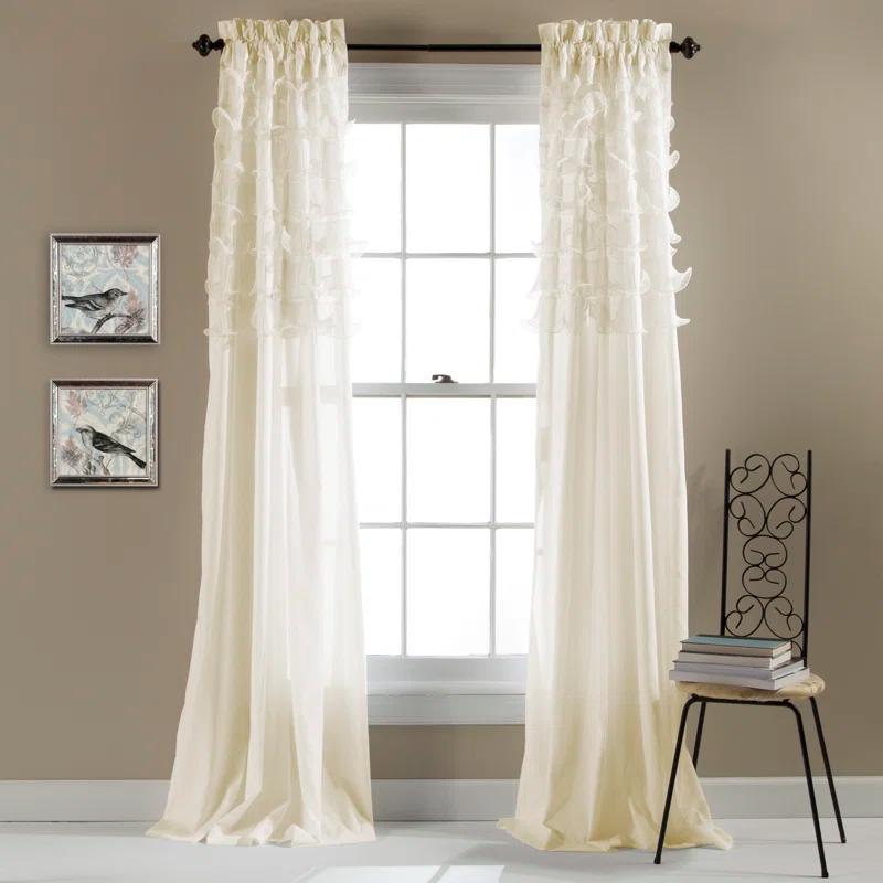 Lush Decor Avery Polyester Semi Sheer Curtain Pair (Set of 2)