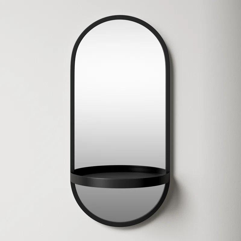 Lumi Metal Flat Mirror with Shelves
