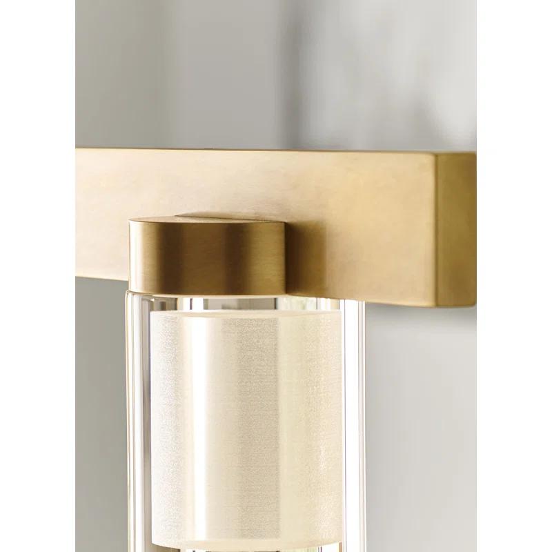 Natural Brass Crystal LED 6-Light Island Pendant