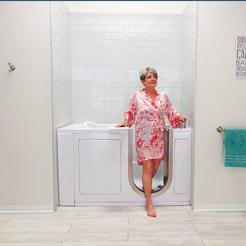 Royal 32"x52" Acrylic Hydro Massage Walk-In Bathtub, Heated Seat, Fast Fill Faucet, 2" Dual Drain