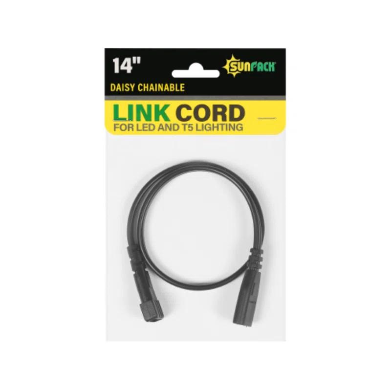 Sunpack Daisy Chainable Link Cord for LED and T5 Lighting, Black, 14"