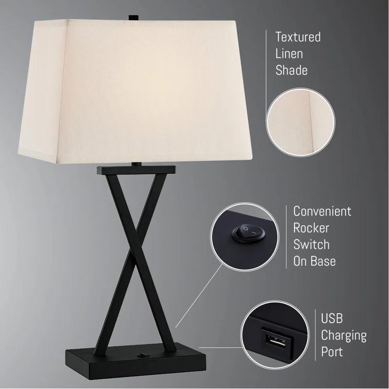 Three Posts™ Monterey Metal USB Table Lamp (Set of 2)