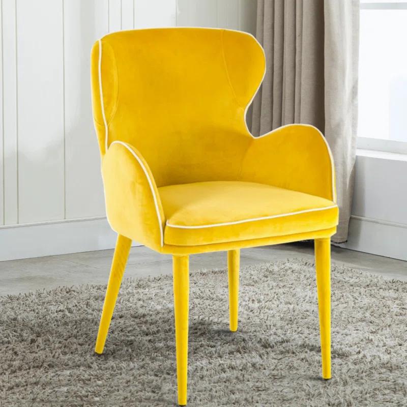 Fabric+Metal Upholstered Armchair