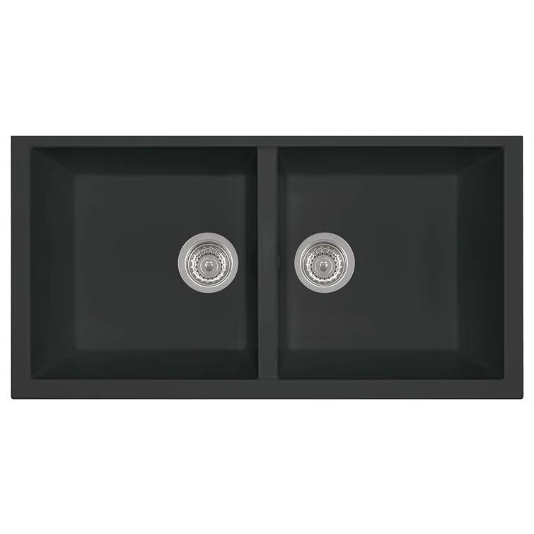 34'' L Double Bowl Granite Kitchen Sink