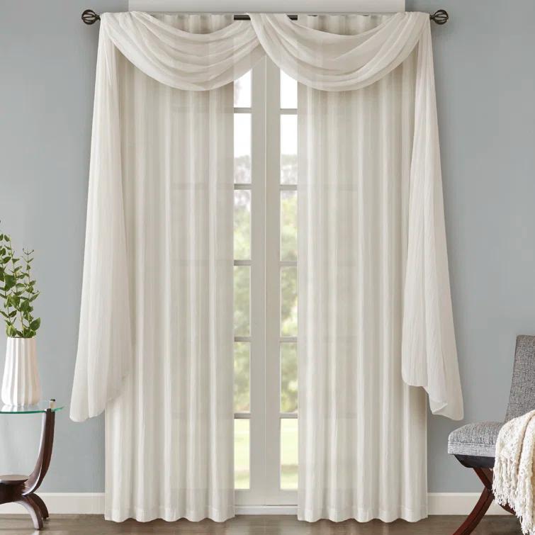 Harper Solid Crushed Curtain Panel Pair