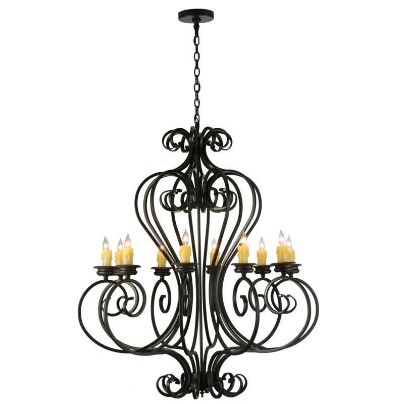 Fernando Bronze 10-Light Candle Chandelier