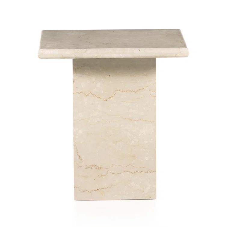 Leonel Side Table - Cream Marble