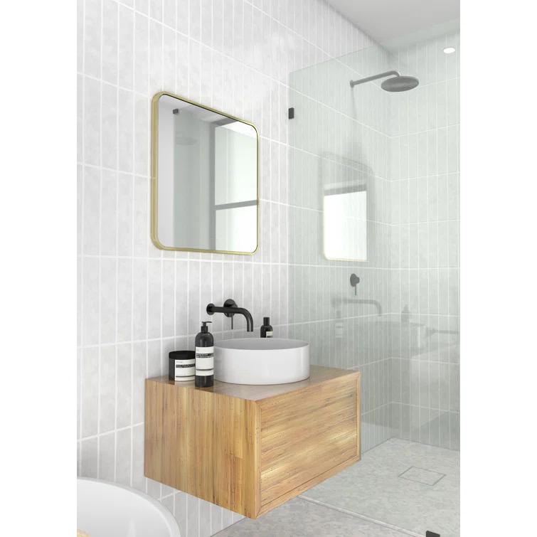 Trinity 22 in. x 48 in. Square Radius Mirror