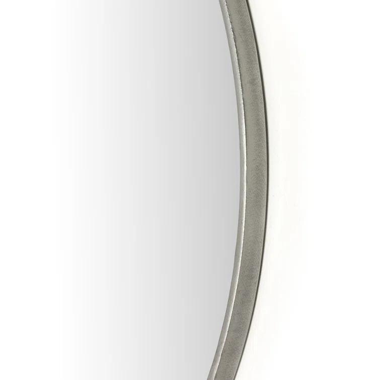 Rectangular Antique Silver Wood Wall Mirror