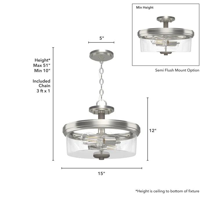 Hunter Fan River Mill 2 Light 15" Semi Flush Mount