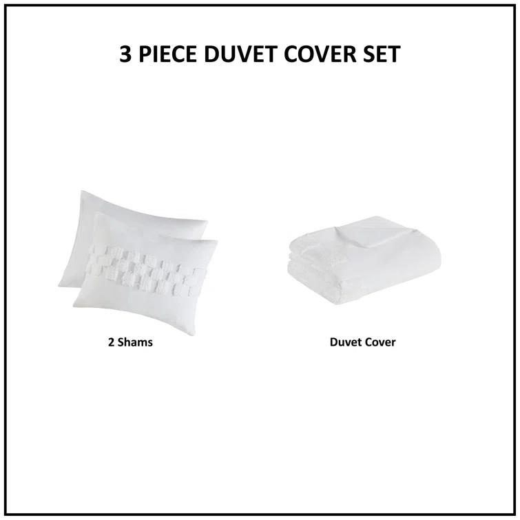 3 Piece Chenille Duvet Cover Set